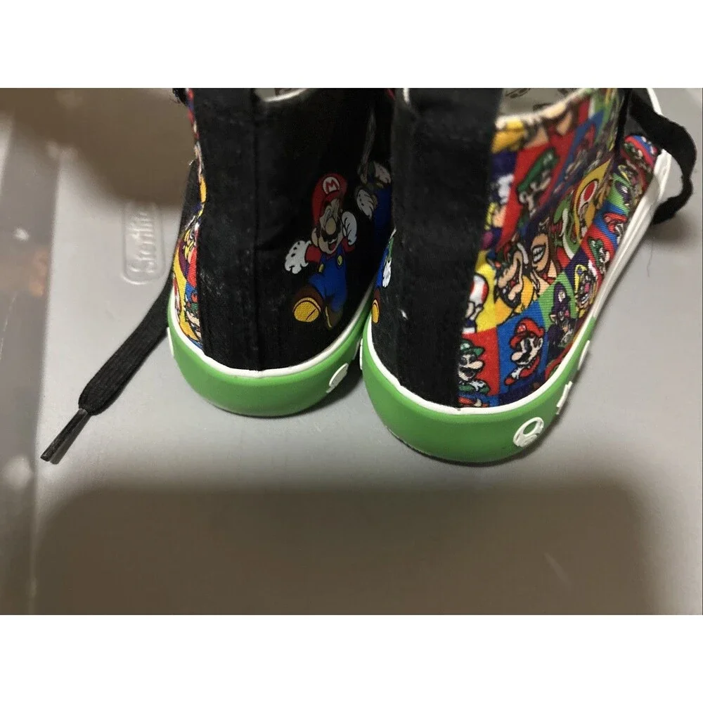 Nintendo Super Mario Bros Mario Luigi High Top Sneakers Kids Size 3. Ground Up